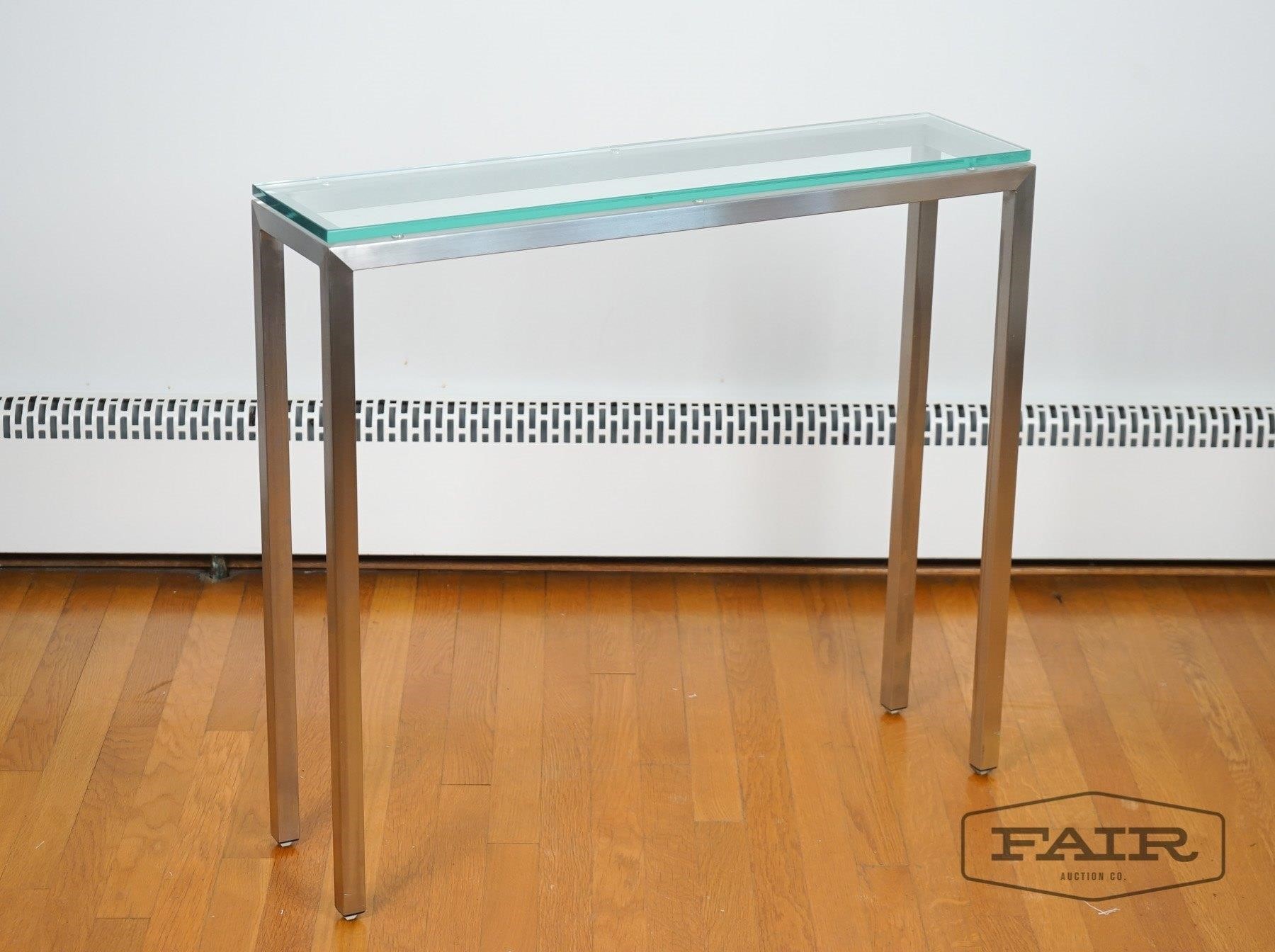 Room And Board Glass Console Table Fair Auction Company Llc