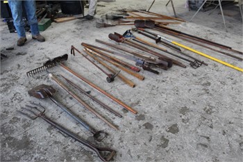 CUSTOM MADE RAKES, HANDLES, CUTTER, HOE, TILLER, POST DIGGER, Used Other Tools Tools/Hand held items auction results