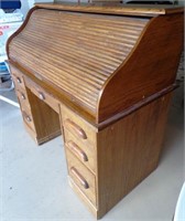 Bradford Oak Solid Wood Roll Top Desk Chair Wow Auction
