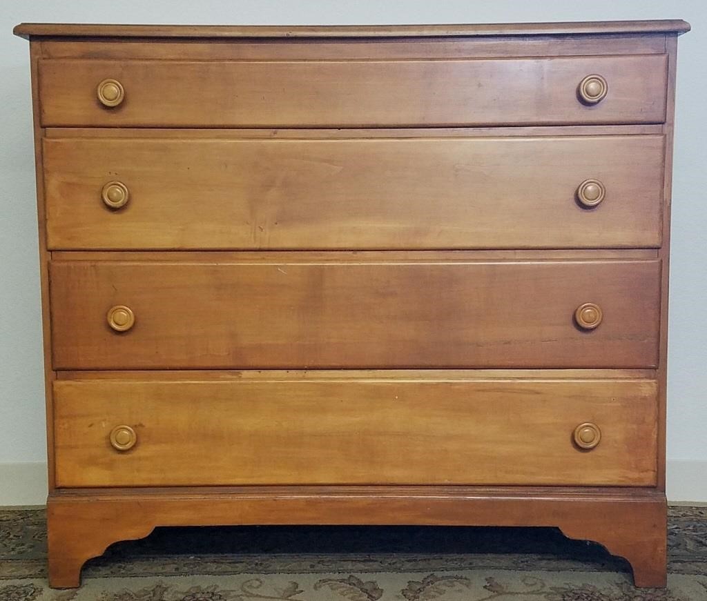 Vintage Solid Cherry Wood Dresser 4 Drawers 345 Auction