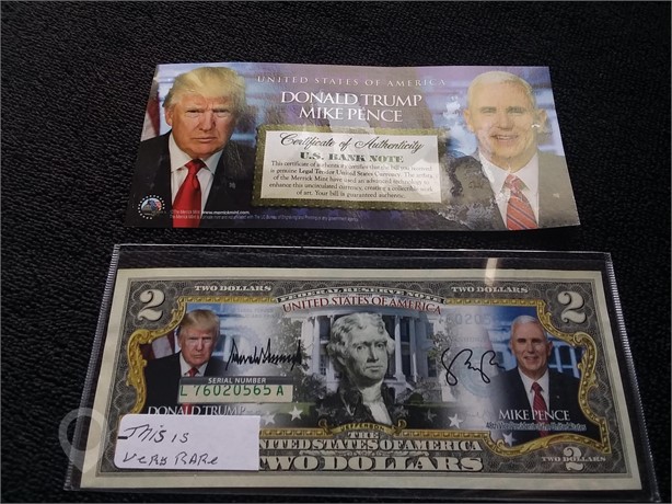 $2 BILL TRUMP & PENCE Used U.S. Currency Coins / Currency auction results