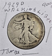 1929 D WALKING LIBERTY HALF DOLLAR; TONED; 90% SIL Used Half Dollars U.S. Coins Coins / Currency upcoming auctions