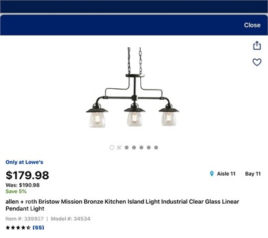 Allen Roth Bristow 3 Light Pendant Other Items For Sale 1