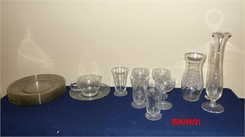 ETCHED GLASSWARE ITEMS Used Other Antiques for sale