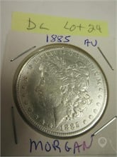 1885  AU SILVER DOLLAR MORGAN Used U.S. Currency Coins / Currency auction results