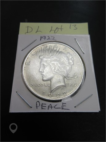 1922 SILVER DOLLAR PEACE Used U.S. Currency Coins / Currency auction results