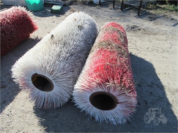 2) USED, RED, STREET SWEEPER BRUSHES