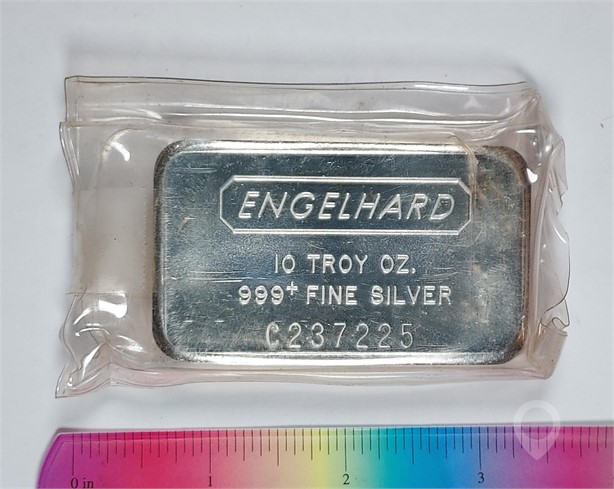 "PREMIUM"  ENGLEHARD 10 TROY OZ .999 SILVER BAR Used Silver Bullion Coins / Currency auction results