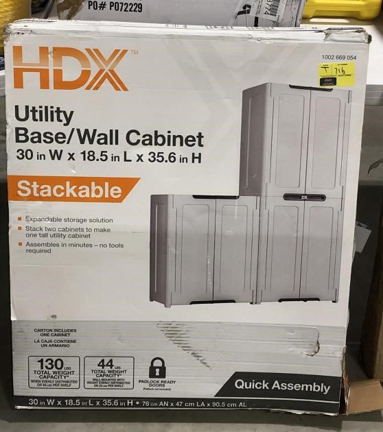 Hdx Utility Base Wall Cabinet Stackable Kraft Auction Service
