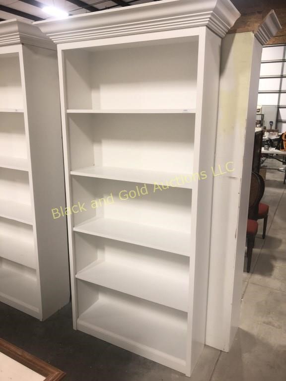 36 Inch Wide White Bookcase Black And Gold Auctions Llc