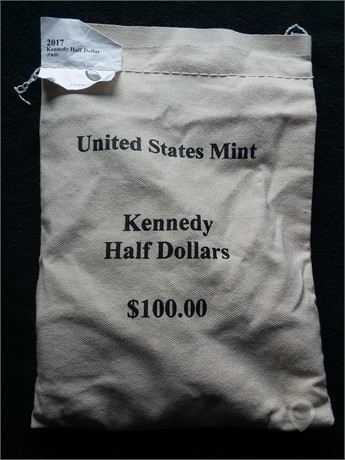 $100 FACE VERY HIGH MS GRADE 2017 KENNEDY HALF IN MINT SEWED BAG Used Half Dollars U.S. Coins Coins / Currency auction results