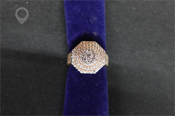14K PINK/WHITE GOLD DIAMOND/LAB DIA RING Used Rings Fine Jewellery auction results