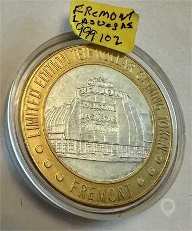 $10 GAMING TOKEN FREMONT IN LAS VEGAS; 1 OZ  .999 Used Commemorative Coins Coins / Currency auction results