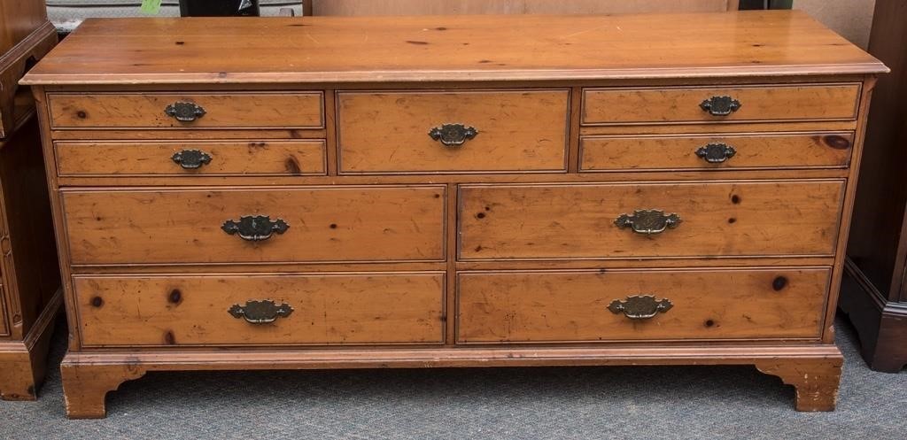 Pine Triple Dresser By Davis Cabinet Co The K And B Auction Company
