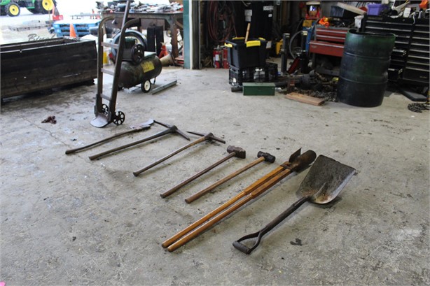 CUSTOM MADE SHOVEL, POST DIGGER, SLEDGE HAMMERS QTY2, PICK HAM Used Other Tools Tools/Hand held items auction results