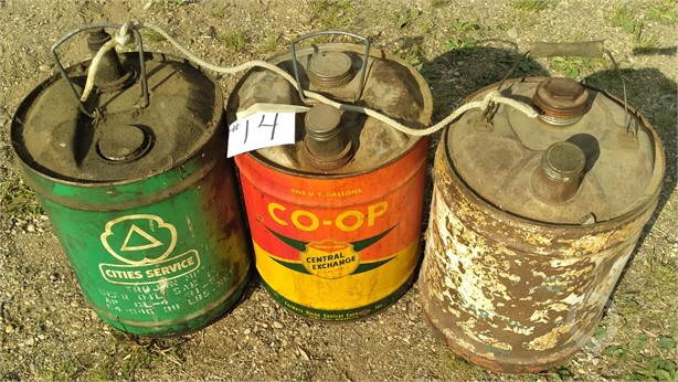 (3) RETRO 5-GAL GAS CANS Used Gas / Oil Collectibles auction results