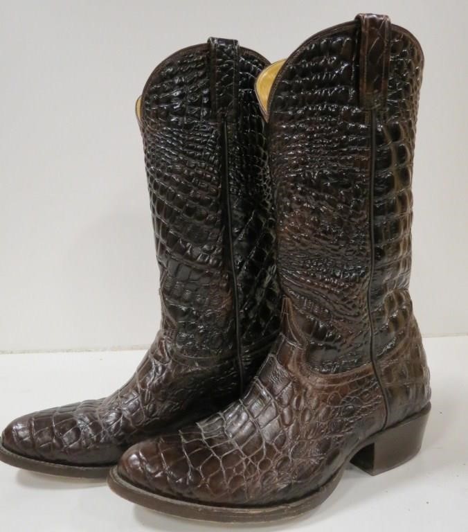 Pair of Rudel Rogers Alligator Cowboy Boots | Idaho Auction Barn