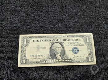 $1 STAR NOTE 1957 SILVER CERTIFICATE FR1619* NO PIN HOLES-TEARS-MISSING CORNERS Used U.S. Currency Coins / Currency auction results