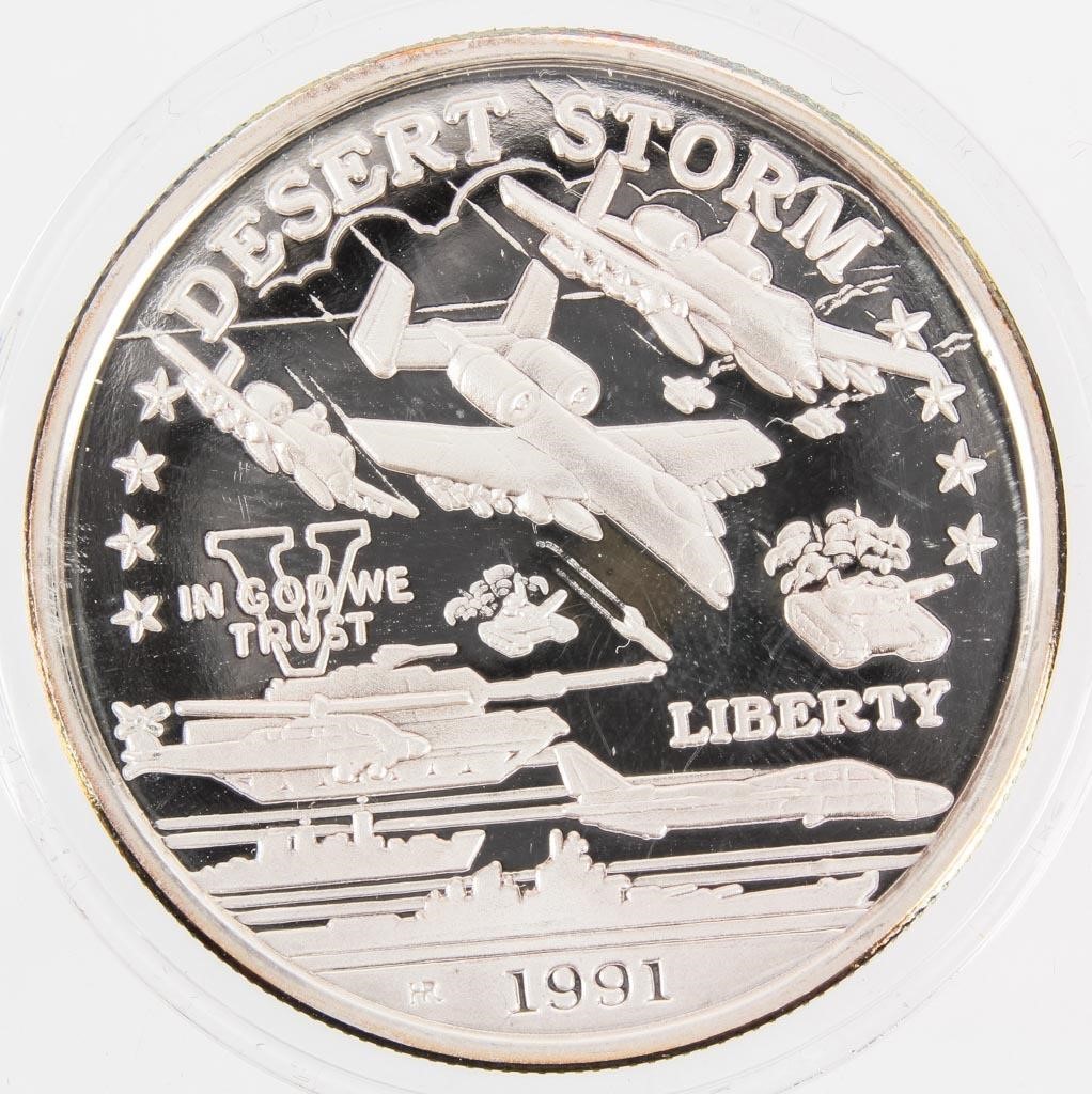 Coin 1991 Desert Storm 25 Silver Coin Live And Online Auctions On Hibid Com