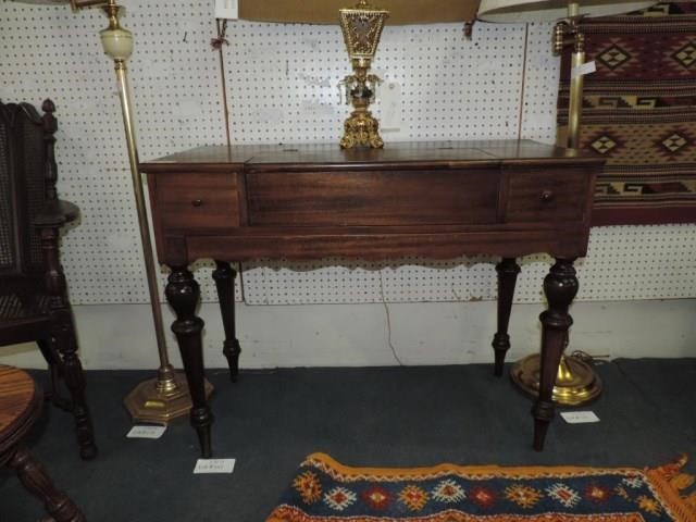 Antique 2 Drawer Spinet Desk By The Cron Kills Lightning Auctions