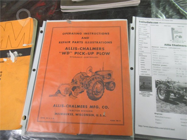 ALLIS-CHALMERS/JOHN DEERE OPERATORS MANUALS Used Manuals auction results