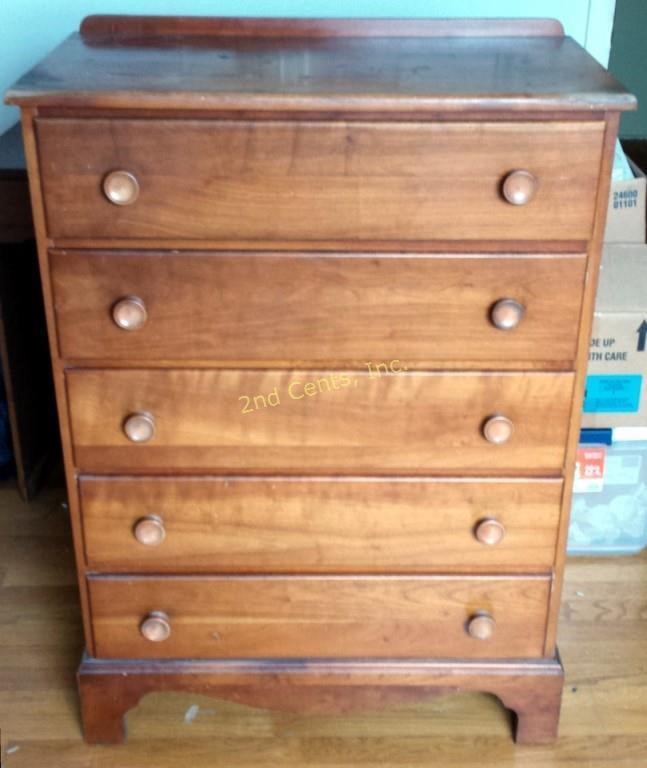 Used Maple Tall 5 Drawer Dresser Chest 2nd Cents Inc