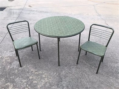 Vintage Cosco Round Folding Table Chairs Otros Artículos - alex jones black custom tanktop roblox