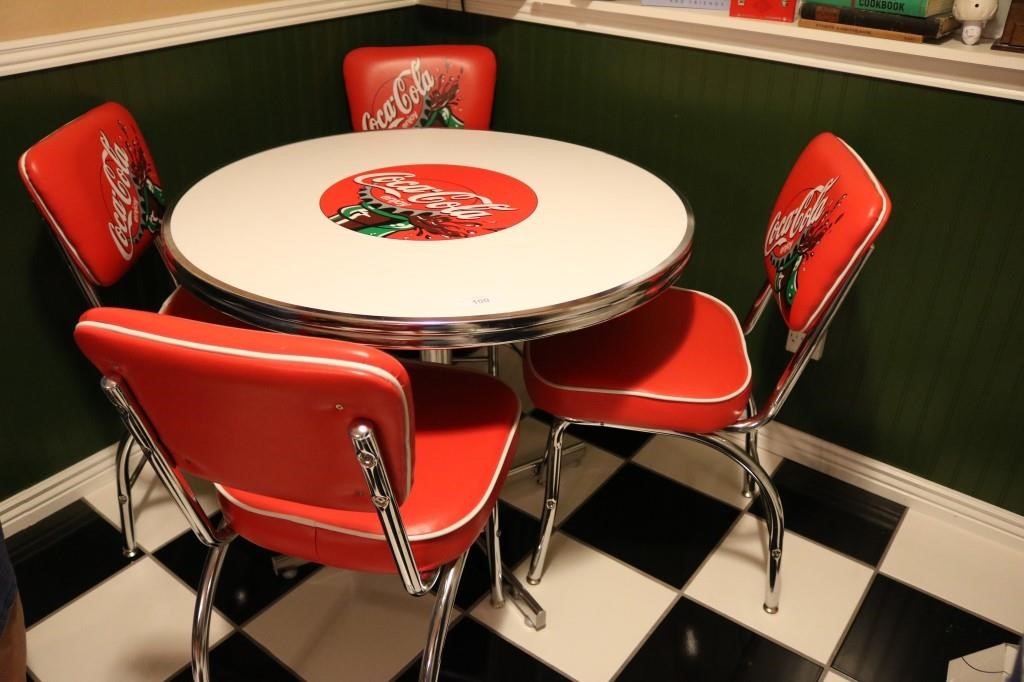 "Coca-Cola" Retro Style Round Table & 4 Chairs | Live and Online