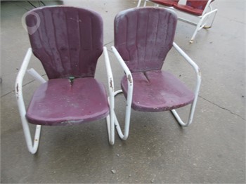 2  LAWN CHAIR METAL CHAIRS Used Outdoors upcoming auctions