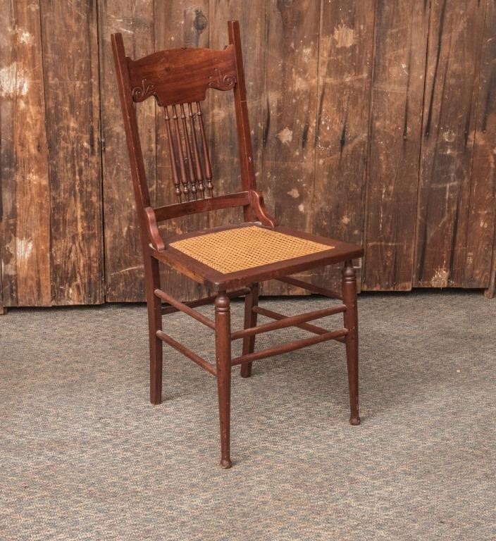 Beautiful Vintage Caned Bottom Chair | The K and B Auction Company