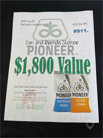 $ 1,800 PIONEER SEED PACKAGE FROM STEINER SEEDS New Other Personal Property Personal Property / Household items auction results