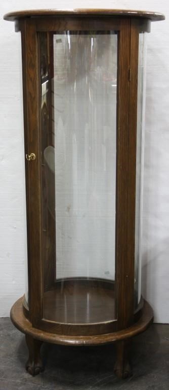 Vtg Round Curio Cabinet W Curved Glass W Key Idaho Auction Barn
