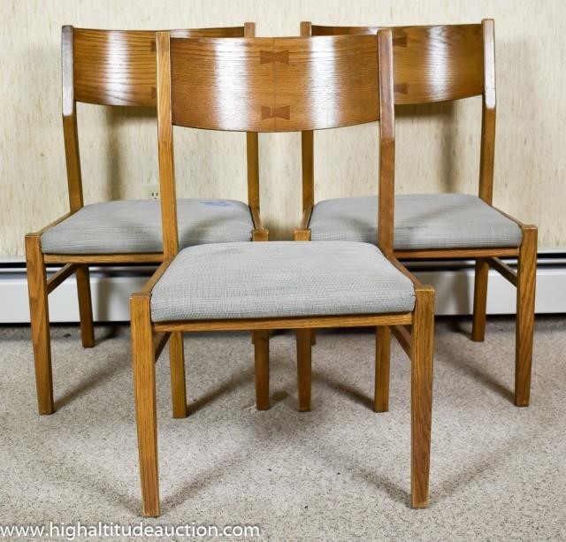 3 Conant Ball Bow Tie Oak Dining Chairs High Altitude Auctions