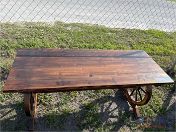 WOODEN WAGON WHEEL TABLE Used Other upcoming auctions