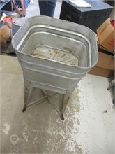 GAVANIZED RINSE TUB ON STAND Used Other Decorative upcoming auctions