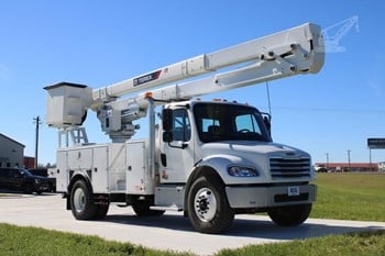 A 2024 Terex HR55 mounted on a 2024 Freightliner Business Class M2 106 truck.