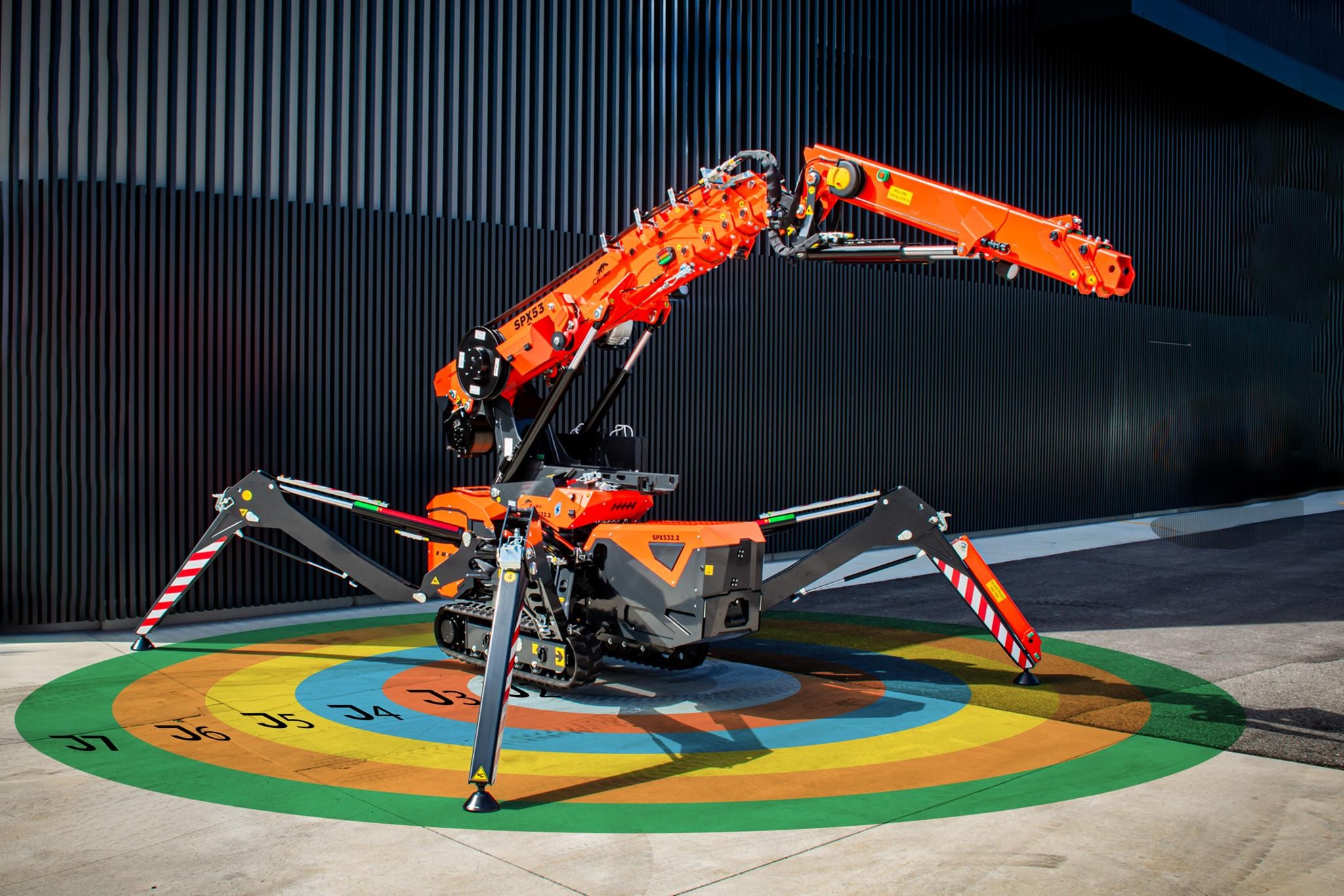 A 2026 Jekko SPX532CL2 mini crane parked on a target.