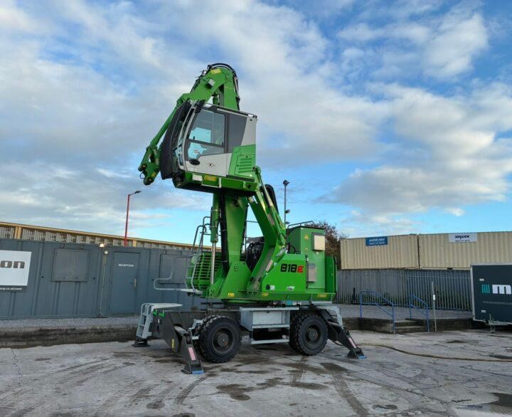 A 2021 Sennebogen 818E scrap handler.