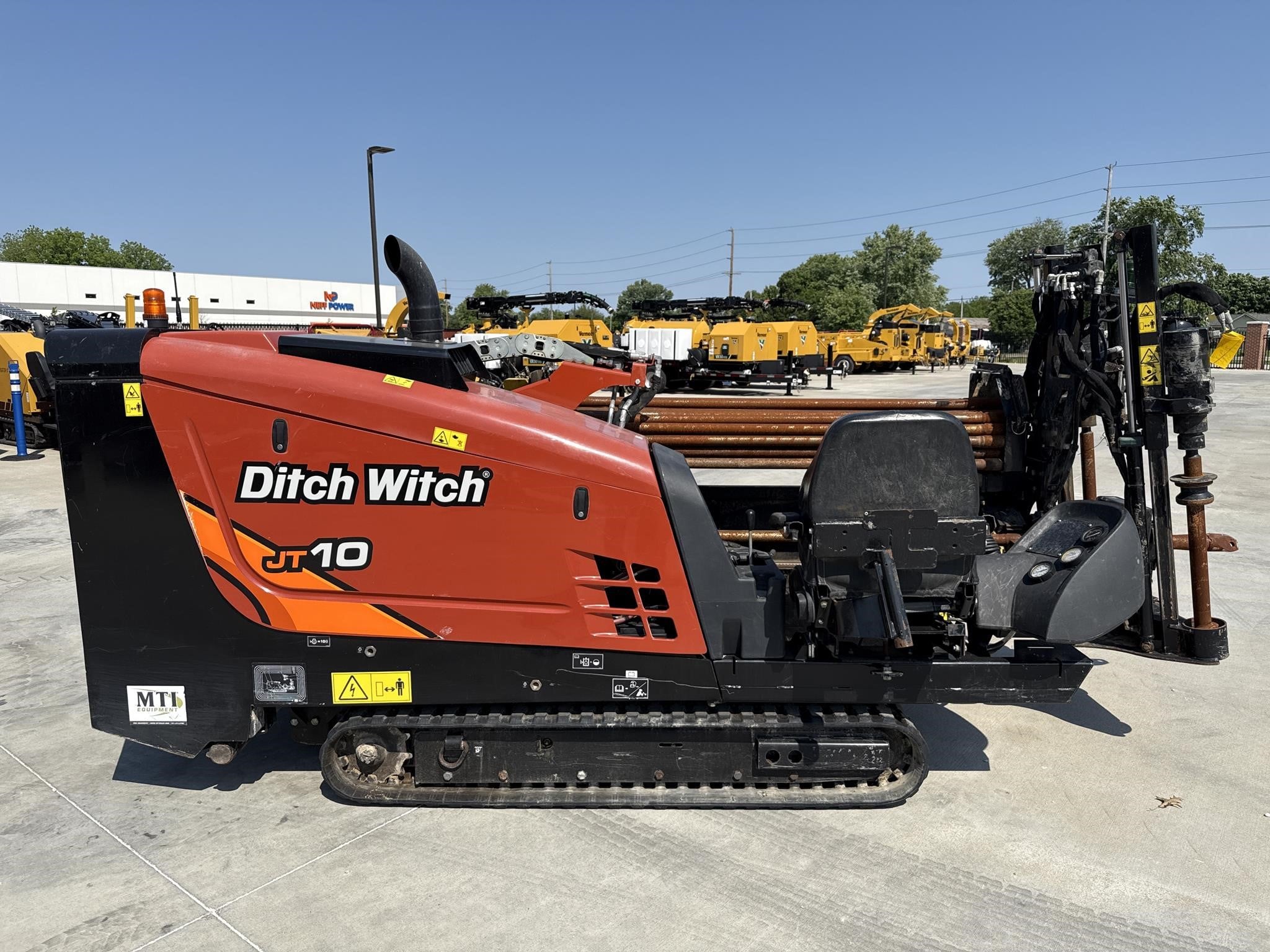 A 2023 Ditch Witch JT10 directional drill sits on a lot.