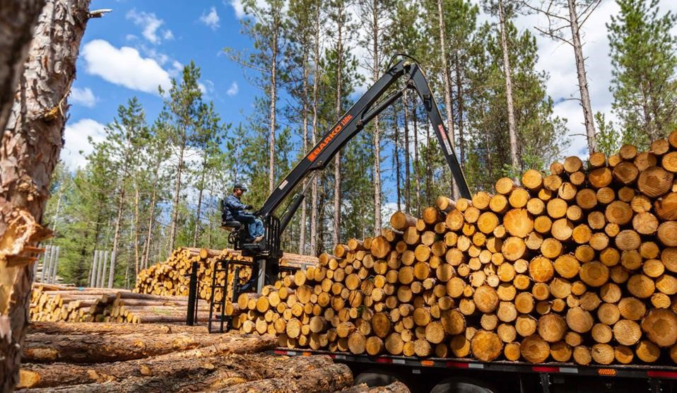 2026 Barko 110XL stationary log loader at work.