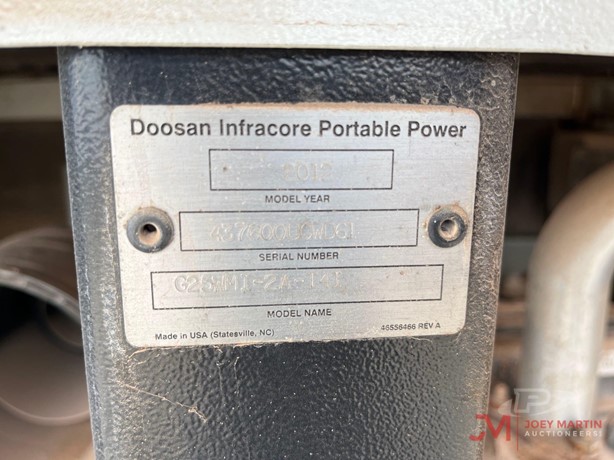 2012 DOOSAN G25 Used Towable Generators auction results