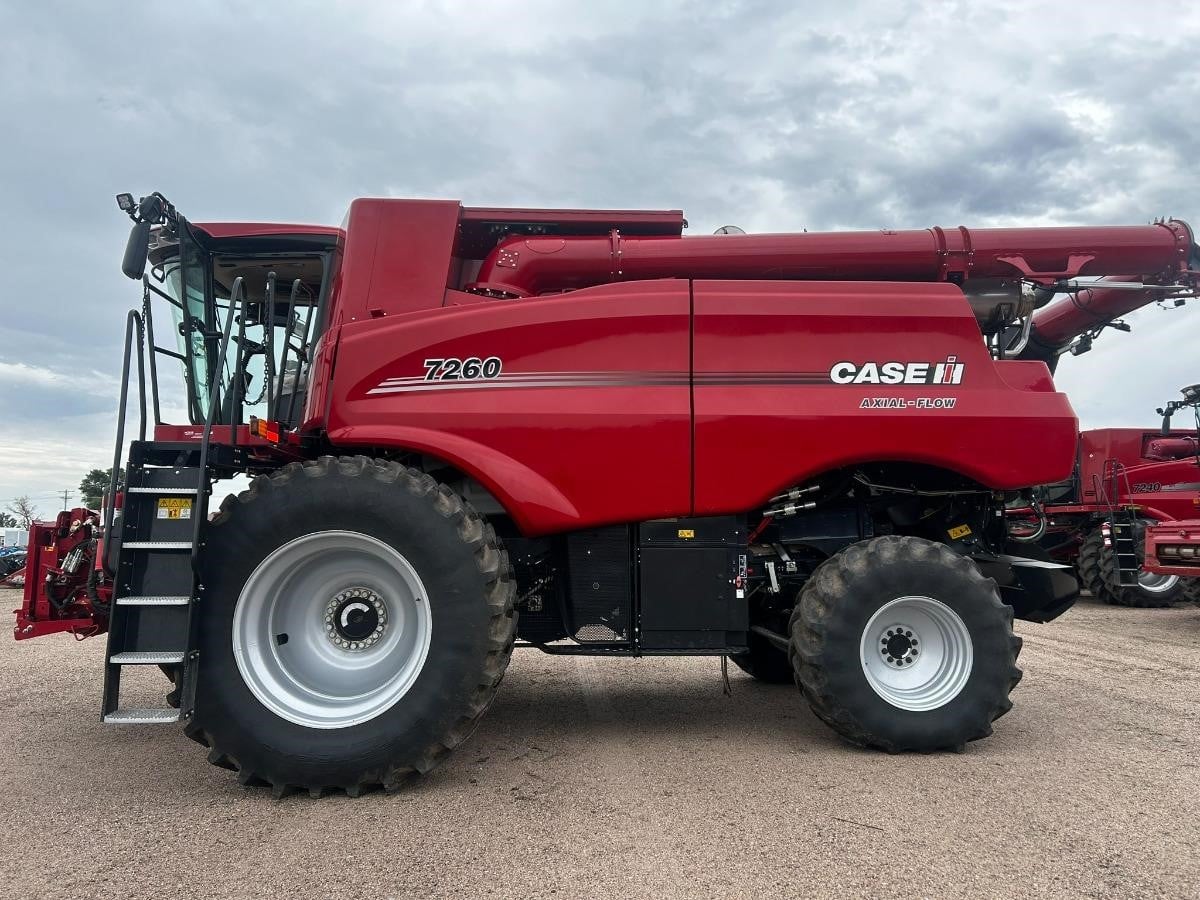 2025 Case IH 7260 combine harvester parked outdoors.