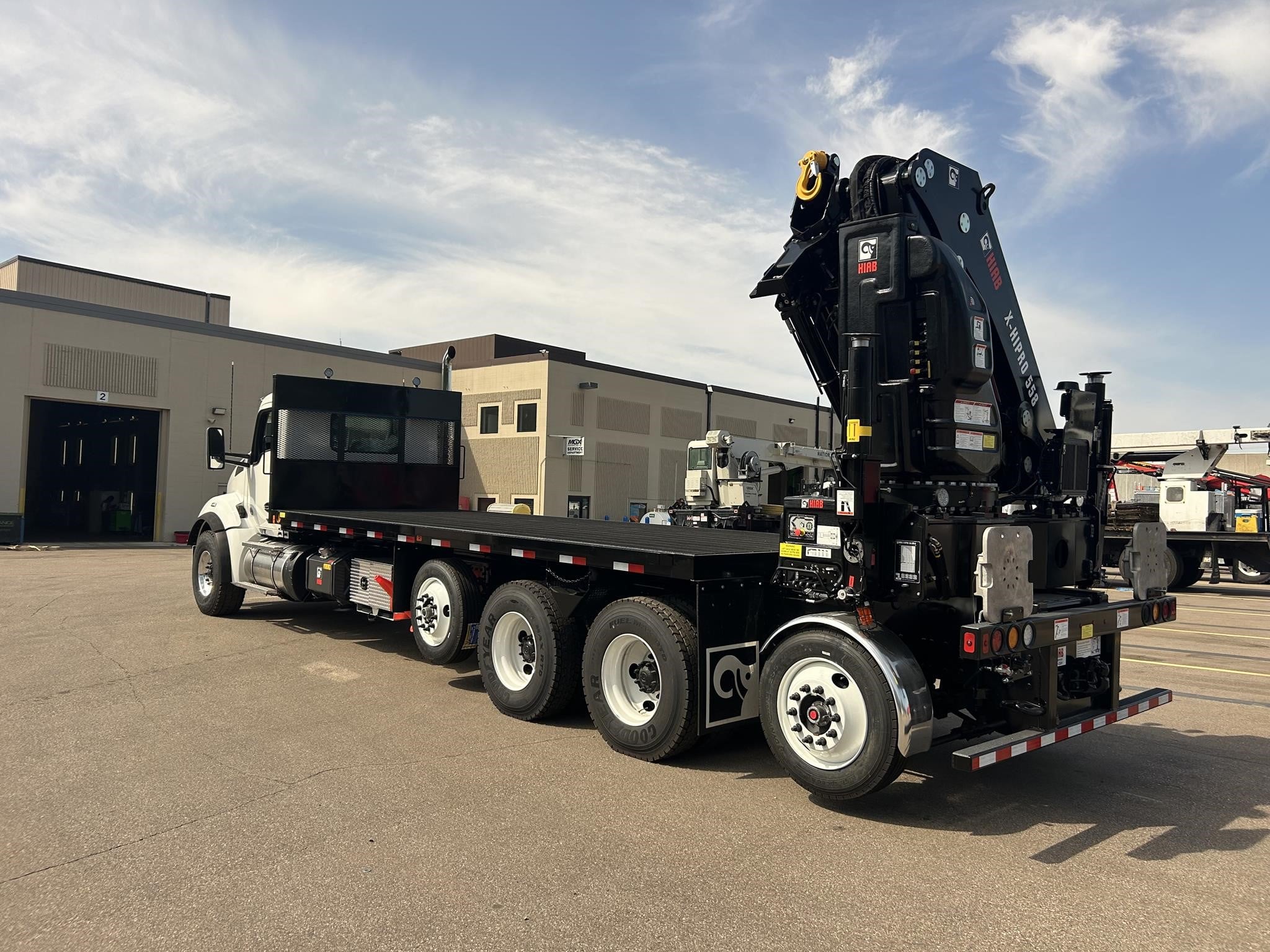 A 2026 HIAB X-HiPro 558 mounted knuckle boom crane parked outdoors.