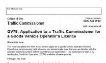 Truck O-Licence GV79 O-Licence Form