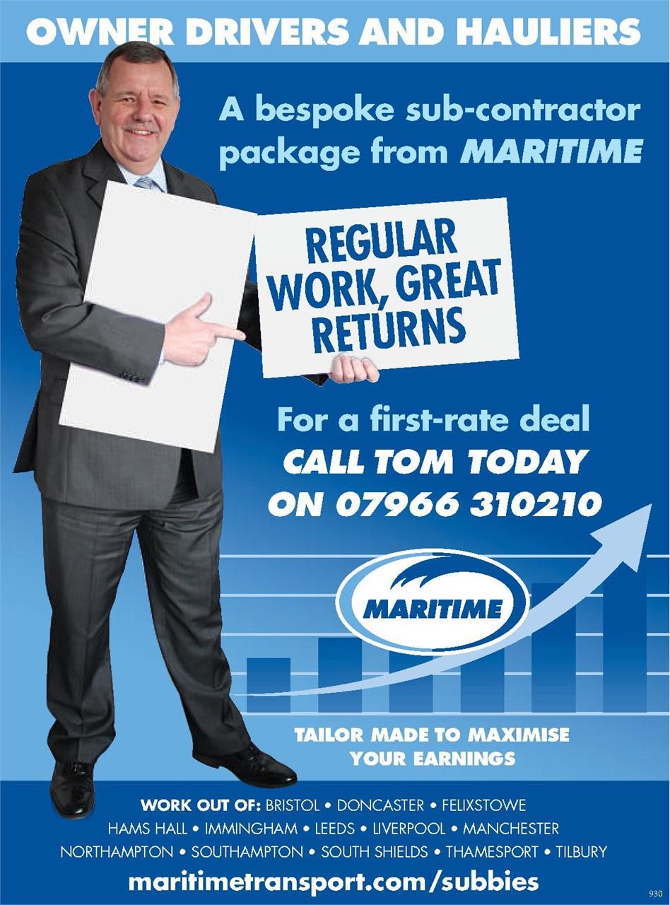 Typical ad in Truck & Plant Locator Magazine - This one is for Maritime Transport Maritine owner drivers ad