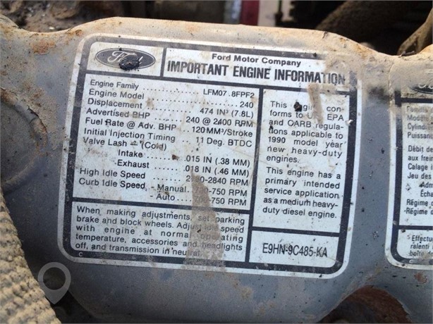 FORD 240 Used Engine Truck / Trailer Components for sale
