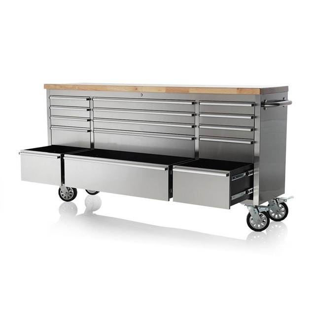 Auctiontime Es Cws New 6 Ft 15 Drawer Stainless Tool Bench 7215w