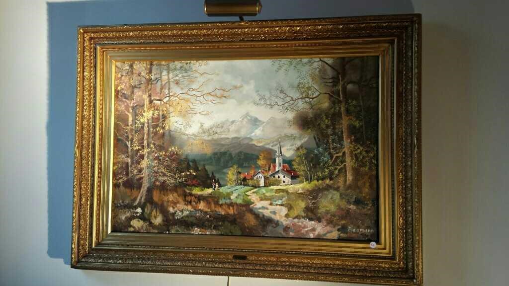 Baumann Oil Painting In Ornate Gold Frame Harmeyer Auction