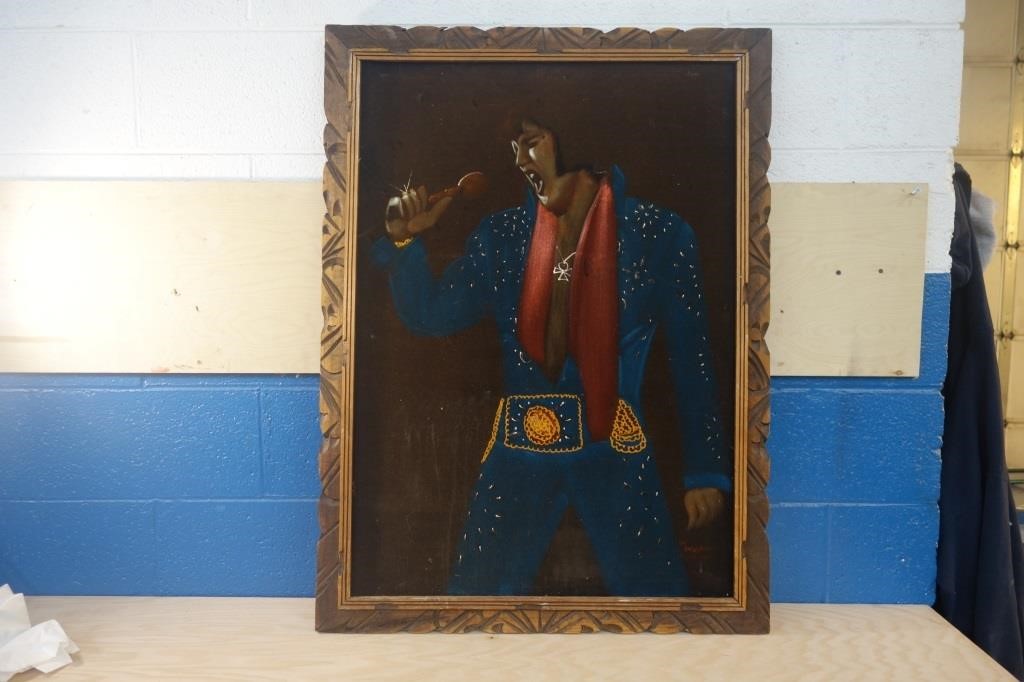 Elvis Presley Painting On Velvet Coughlin Estate Sales