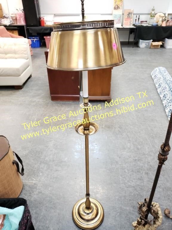 Vtg Brass Floor Lamp Stiffle Rembrandt Tyler Grace Auctions